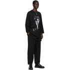 Yohji Yamamoto Black Kill Me Print Big Long Sleeve T-Shirt