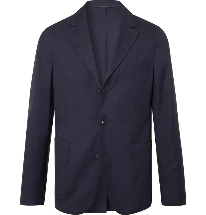 Photo: OFFICINE GÉNÉRALE - Armie Unstructured Wool-Flannel Suit Jacket - Blue