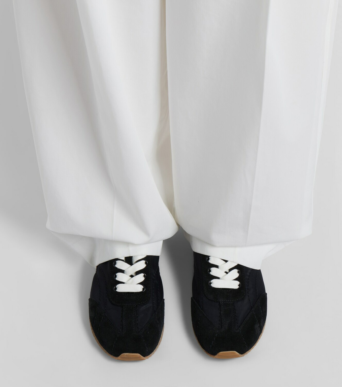 Toteme Flex suede-trimmed sneakers