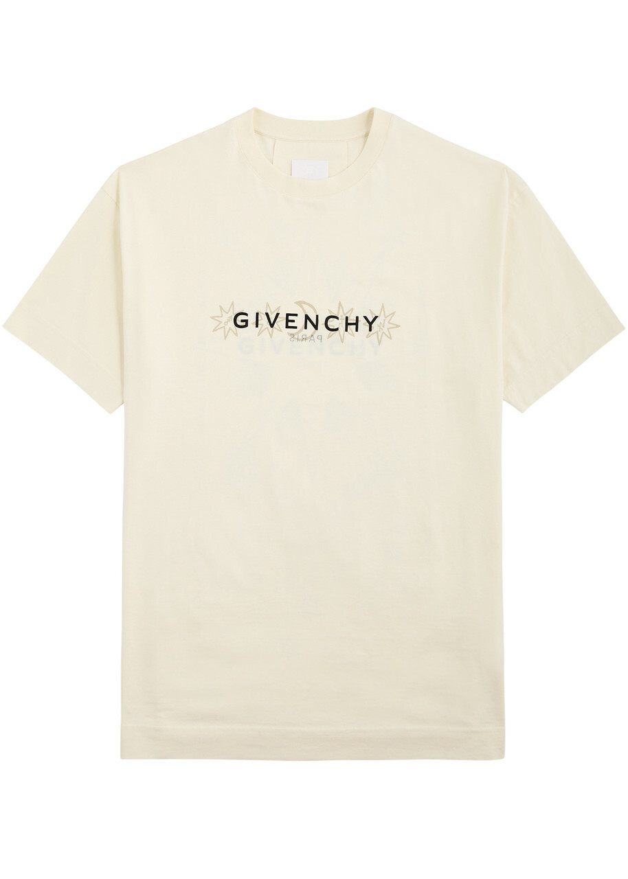 【再入荷】 Givenchy Logo Printed Cotton T-shirt Cream Givenchy トップス