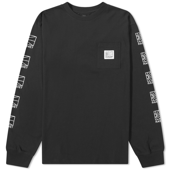 Photo: PACCBET Men's Pocket Logo Long Sleeve T-Shirt in Black