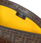 Fendi - Logo-Jacquard Canvas and Leather Belt Bag - Brown