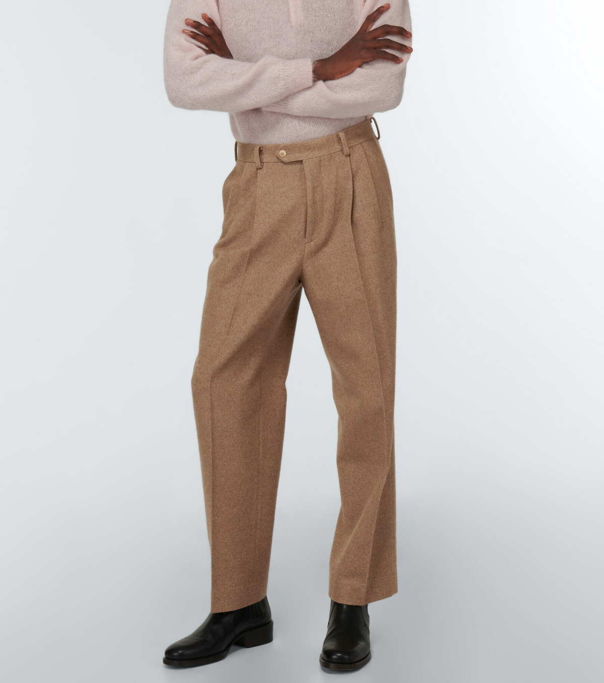 Auralee - Straight cotton, wool and cashmere pants