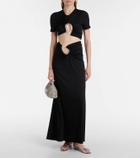Christopher Esber Paisley cropped gathered T-shirt