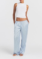 Skims Lace-trim Woven Shine Trousers Blue