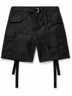 Sacai - Wide-Leg Belted Nylon Cargo Shorts - Black