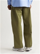 CHIMALA - Wide-Leg Cotton-Twill Drawstring Cargo Trousers - Green - XS