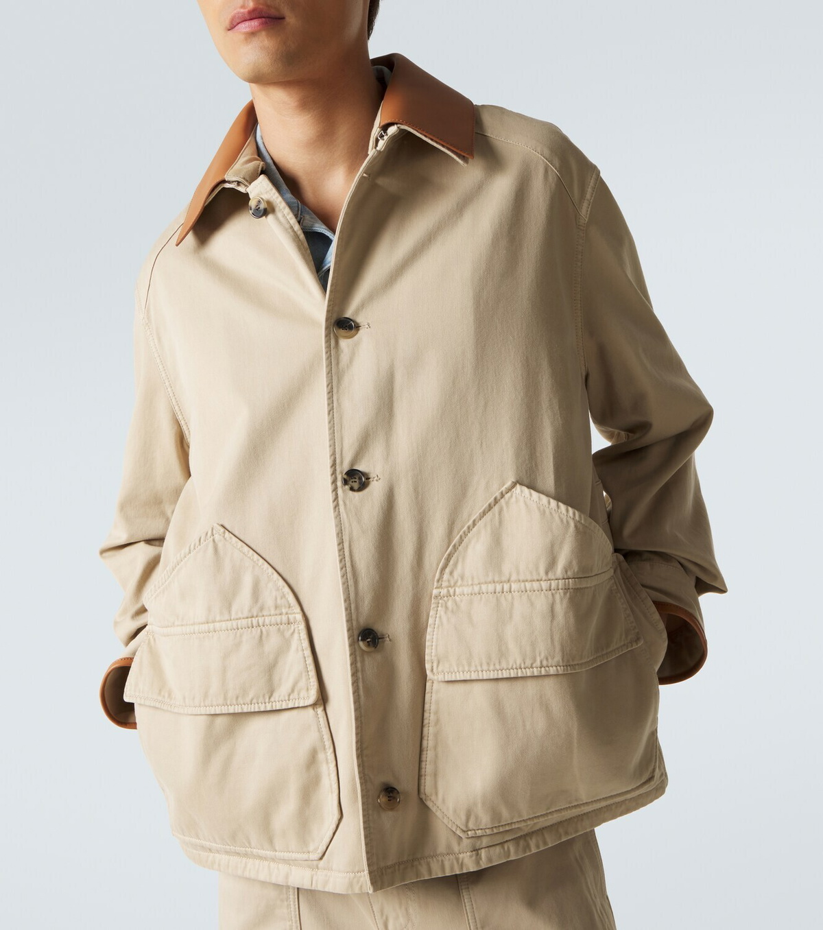 Loewe Paula's Ibiza leather-trimmed cotton jacket