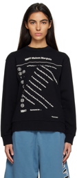 MM6 Maison Margiela Black Printed Sweatshirt