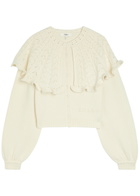 Chloe Collar-detail Wool and Cashmere-blend Cardigan Off White