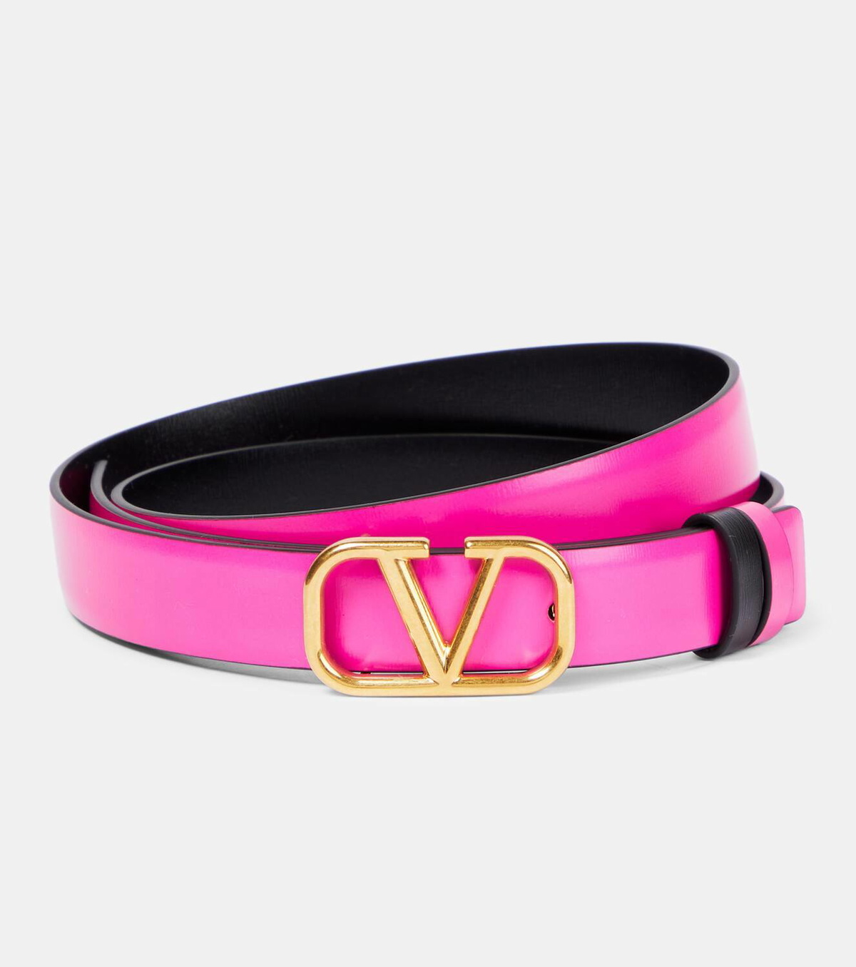 Valentino Vlogo Signature Leather Belt, Pink Valentino Garavani - Powder Rose Lacquer VLogo Signature  main image 2