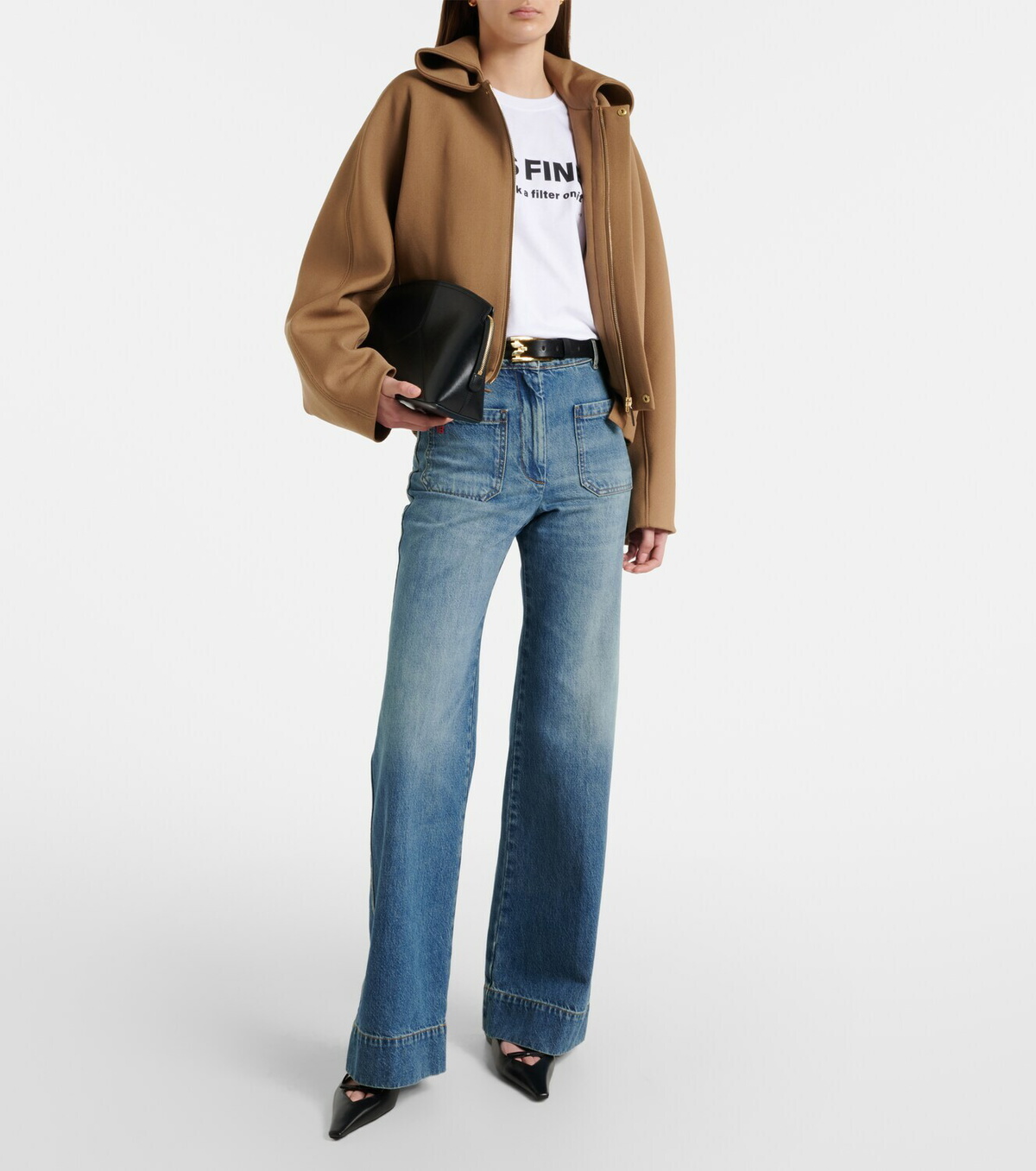 Victoria Beckham Printed cotton jersey T-shirt