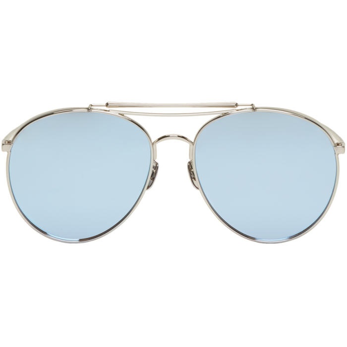 Photo: Gentle Monster Silver and Blue Big Bully Sunglasses 