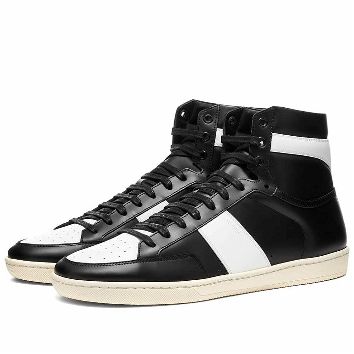 Photo: Saint Laurent Men's SL-10H High Sneakers in Black/White