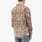 AMIRI Men's Bleach Logo Flannel Shirt in Brown