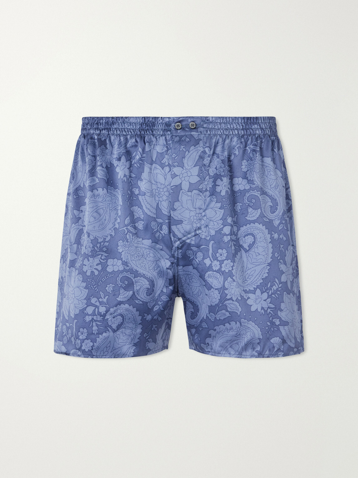 Zimmerli - Printed Silk-Satin Boxer Shorts - Blue