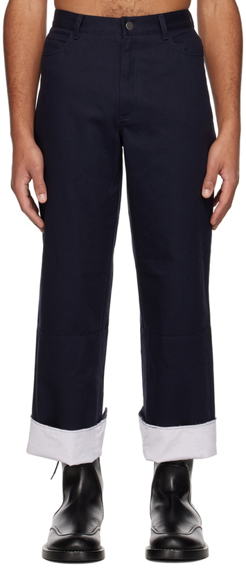 Photo: K.NGSLEY Navy Diran Denim Trousers