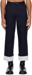 K.NGSLEY Navy Diran Denim Trousers
