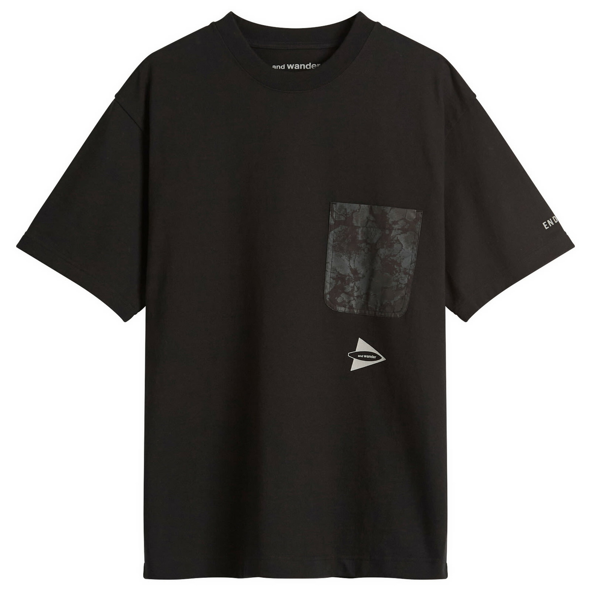 END. x and wander Print Pocket T-Shirt in Black