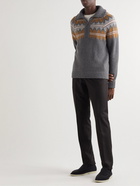 Loro Piana - Glacier Fair Isle Cashmere Half-Zip Sweater - Gray