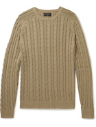 BEAMS PLUS - Cable-Knit Cotton and Hemp-Blend Sweater - Brown - S