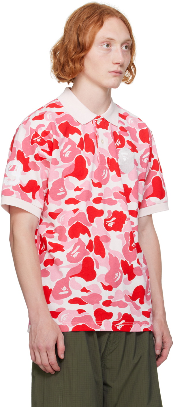 BAPE Pink ABC Camo Large Ape Head Polo A Bathing Ape
