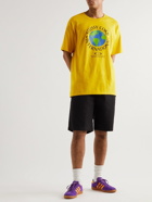 Stussy - Utopia Logo-Print Cotton-Jersey T-Shirt - Yellow