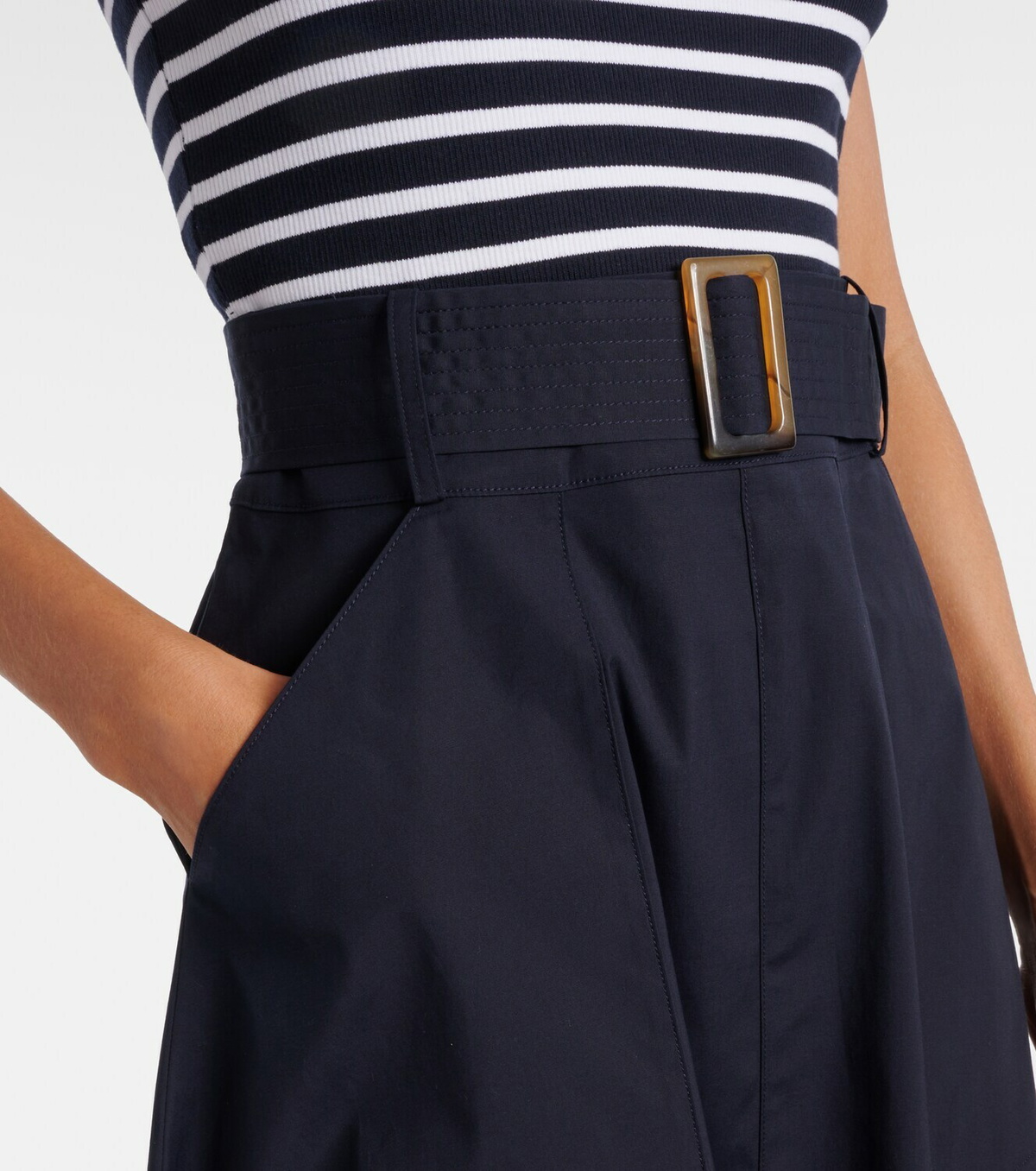Veronica Beard Belted cotton-blend midi dress
