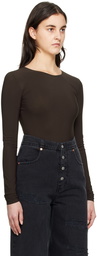 MM6 Maison Margiela Brown Crewneck Bodysuit