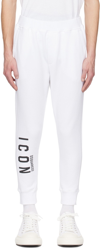 Photo: Dsquared2 White 'Be Icon' Ski Lounge Pants