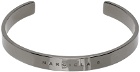 MM6 Maison Margiela Gunmetal Engraved Cuff Bracelet