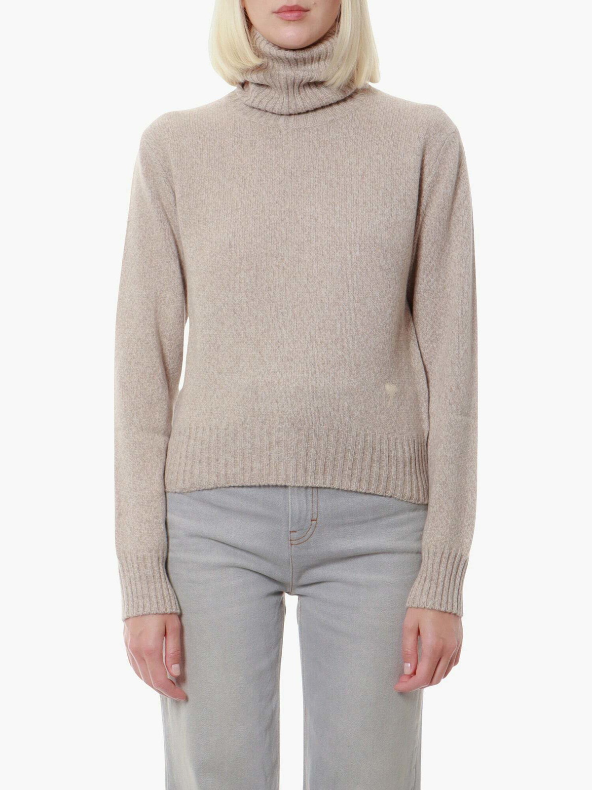 Ami Paris £255 Beige Wool Sweater M