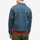 Uniform Bridge Men's Type-2 Denim Trucker Jacket in Indigo Washed