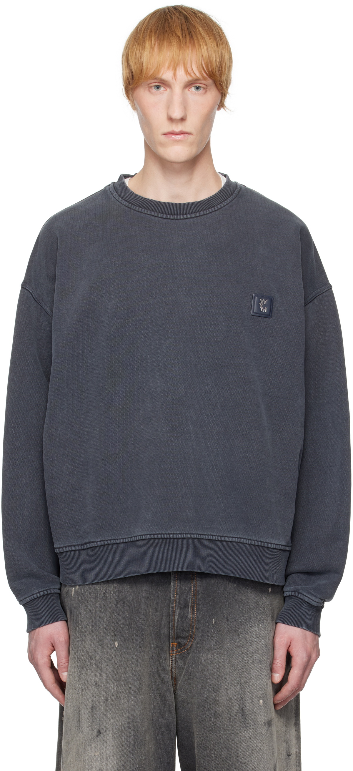 WOOYOUNGMI Gray Dying Back Logo Sweatshirt