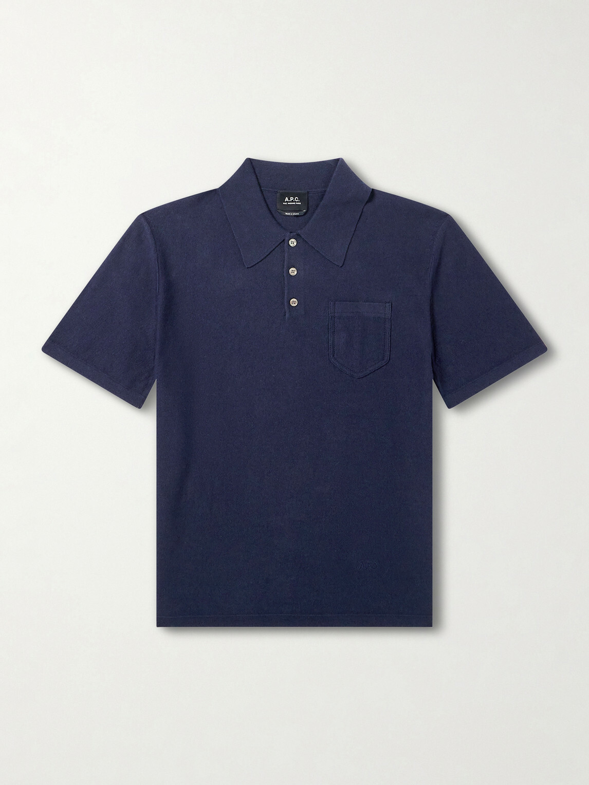 A.P.C. - Eliot Cotton and Cashmere-Blend Polo Shirt - Blue