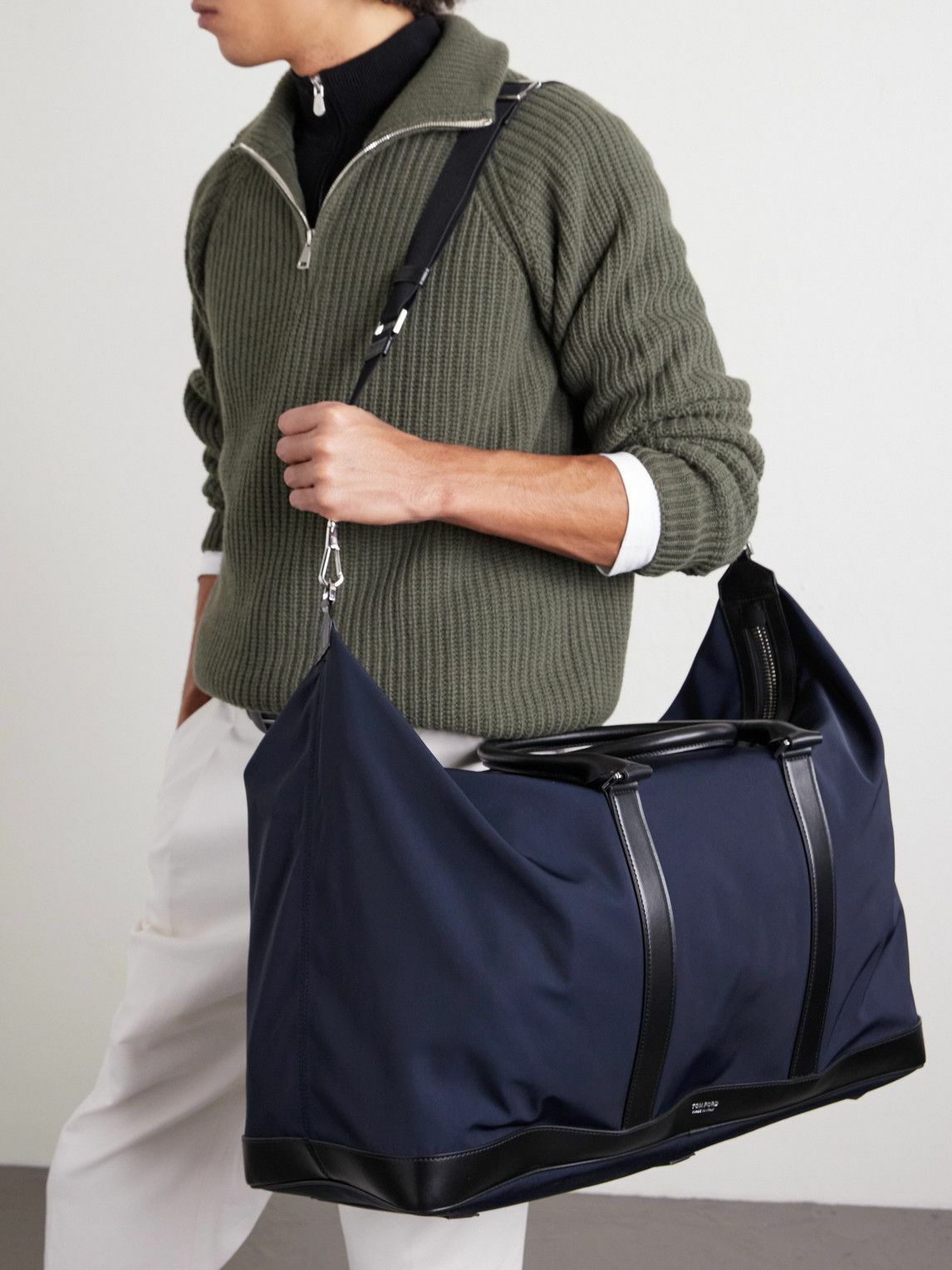 TOM FORD - Leather-Trimmed Recycled-Nylon Weekend Bag