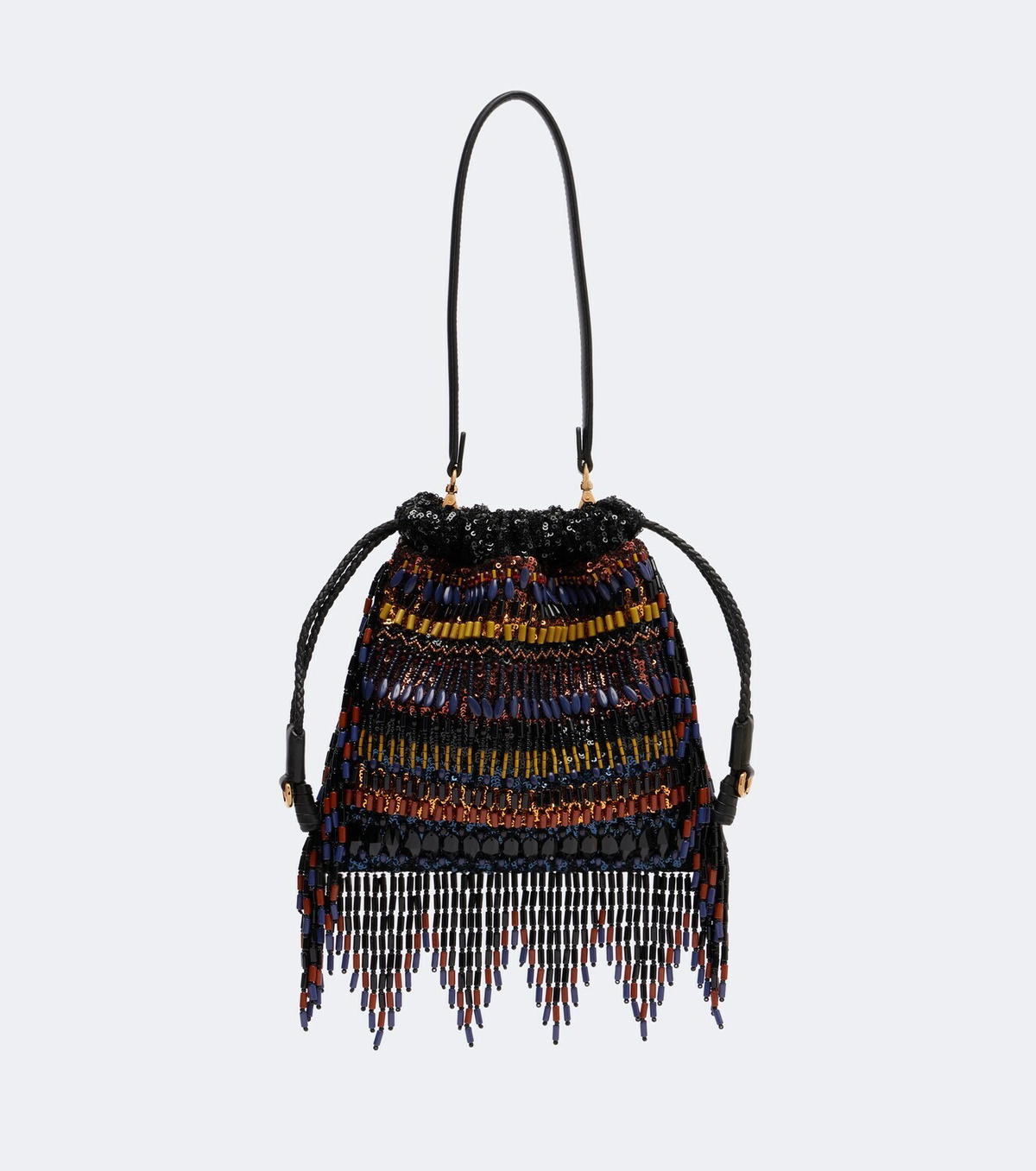Etro Kalispera Small beaded fringed shoulder bag