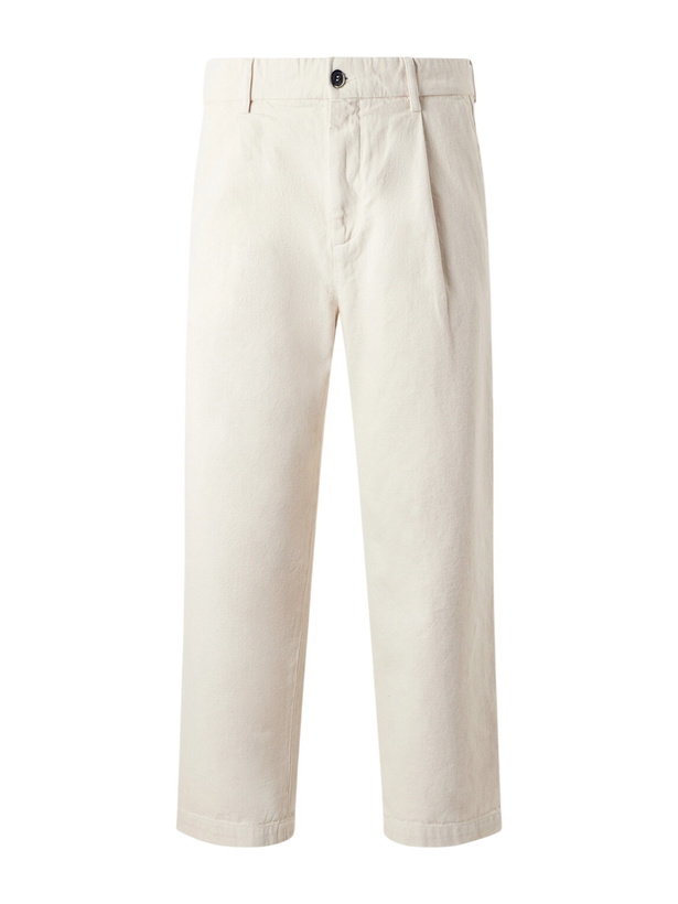 Photo: Barena - Straight-Leg Pleated Cotton-Drill Trousers - Neutrals