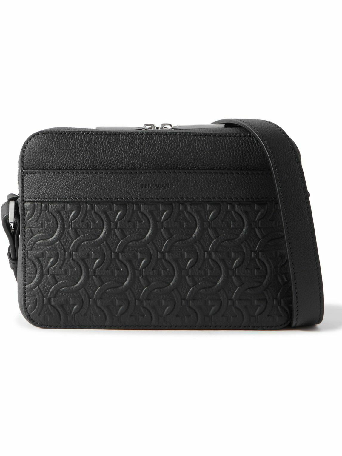 Gucci - Logo-Print Full-Grain Leather Messenger Bag - Black Gucci