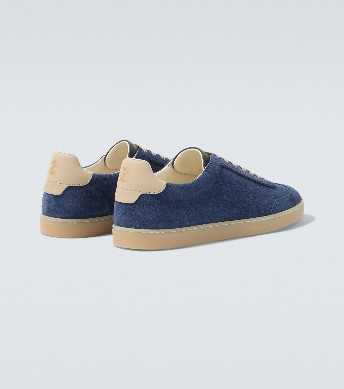 Brunello Cucinelli Leather-trimmed suede sneakers