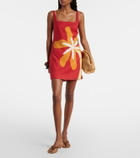 Cala de la Cruz Siela floral linen minidress