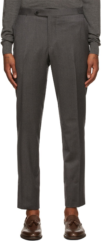 Photo: Isaia Grey Wool Flannel Trousers