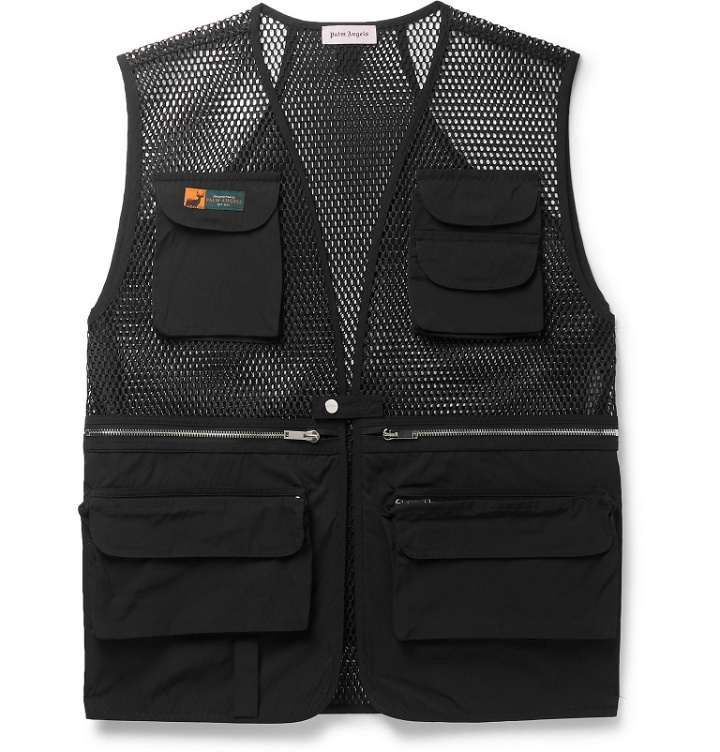Photo: Palm Angels - Shell and Mesh Gilet - Black