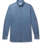 Brioni - Button-Down Collar Cotton-Chambray Shirt - Men - Blue