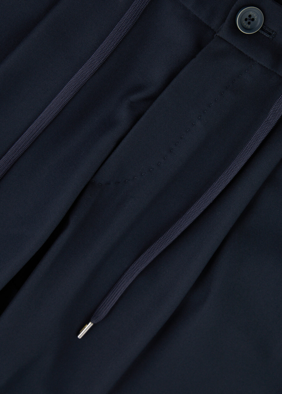 Herno Slim-leg Twill Trousers Navy