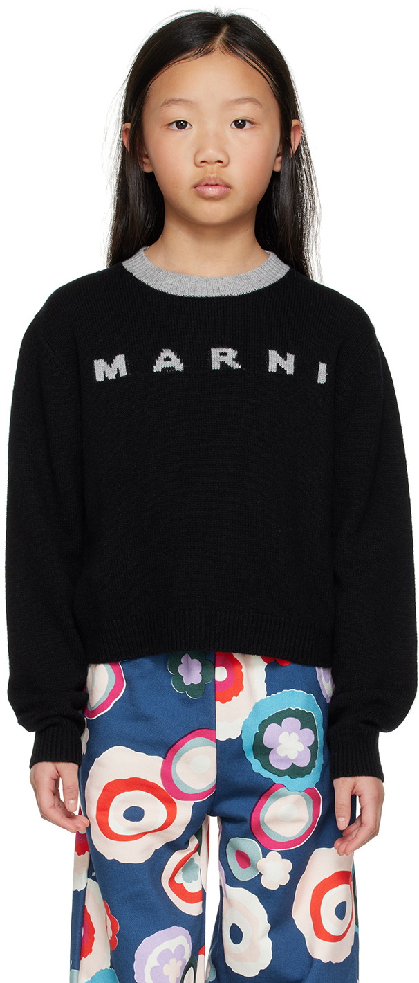 Marni Kids Black Intarsia Sweater Marni