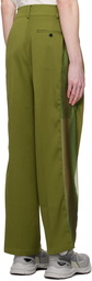 Feng Chen Wang Green Paneled trousers