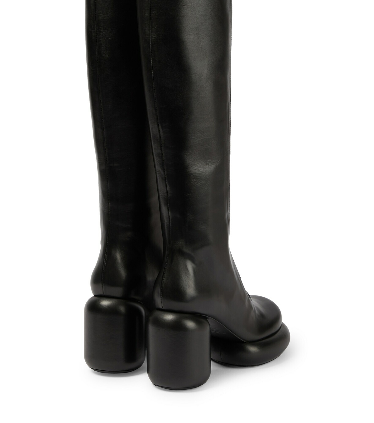 JIL SANDER patent leather boot ポインテッドトゥ JIL SANDER Side-Zip Knee-High Leather Boots in Black | endource