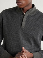N.PEAL - Houndstooth Cashmere Sweater - Gray