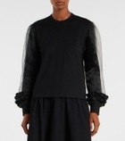 Noir Kei Ninomiya Tulle-trimmed wool sweater
